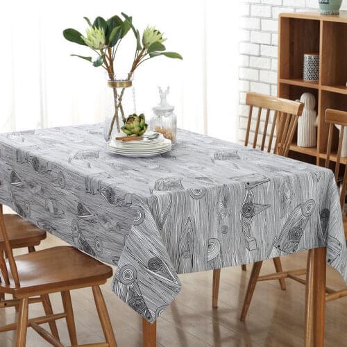 Linen Table Cloth DecorativeTable Cover Kitchen Home Decoratio LOVRTRAL Retro Wood Grain Printed Cotton Dust-Proof Table Cloth