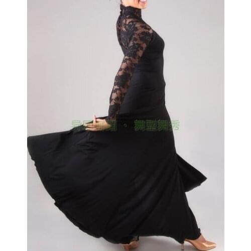 Ballroom dancing modern lace long sleeve turtleneck Jumpsuit