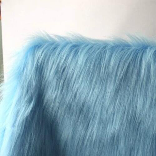 Light blue Imitation plush fur cloth fabric use for counter display cloth interior decoration Cosplay background cloth 1Meter