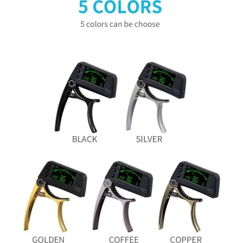 TCapo20 Acoustic Guitar Tuner Capo Quick Change Key Capo Tuner Alloy Material for Electric Guitar Bass Chromatic Accessories