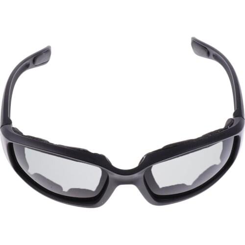 Wind Resistant Sunglasses Sport Motorcycle Riding Glasse Foam Padded Gray