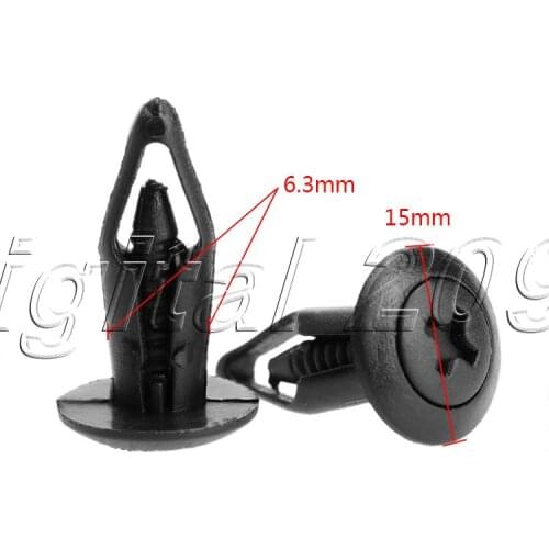 Yetaha 50Pcs 6.3mm Hole Dia Plastic Rivets Car Door Trim Panel Retainer Clip for Ford Bumper Fender Black Fastener Car Styling