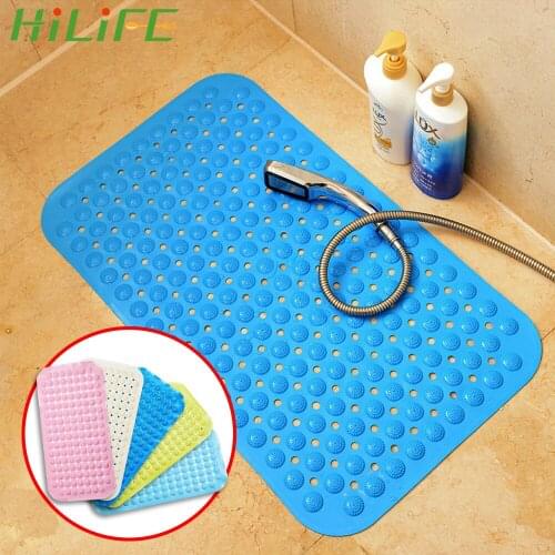 HILIFE Safety Mat for Kids Aged Soft PVC Rubber Non-Slip Bathroom Carpet With Suction Bath Mat For Toilet Bathroom Foot Massage
