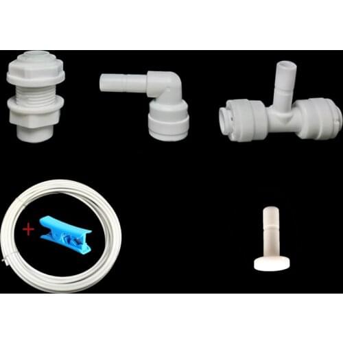 1/4"(6.35mm) OD Tube RO Water Straight Bulkhead Fittings White Quick Connector End Plug Reptiles Moist Misting Accessory 5PCS