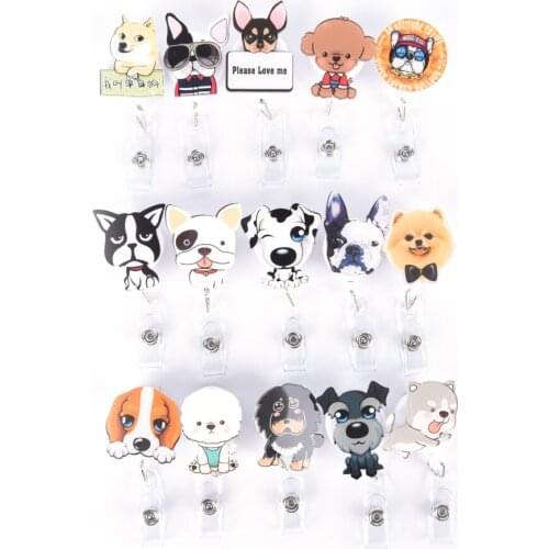 1 pcs Unisex Cartoon Mini Retractable Badge Reel Nurse Lanyards ID Name Card Badge Holder Clip Student Nurse Badge Holder