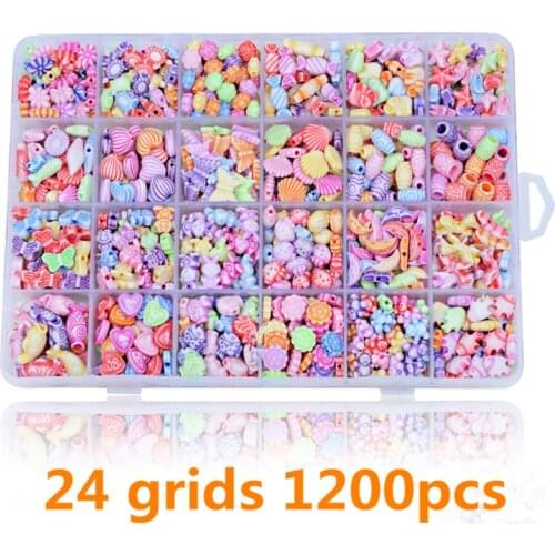 DIY Handmade Beaded 1200pcs Childrens Toy Creative Loose Spacer Beads Crafts Making Bracelet Necklace Jewelry Kit Girl Toy Gift