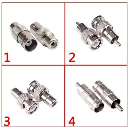 2pcs BNC To RCA Male plug & Female Jack RF Coaxial Adapter Connectors
