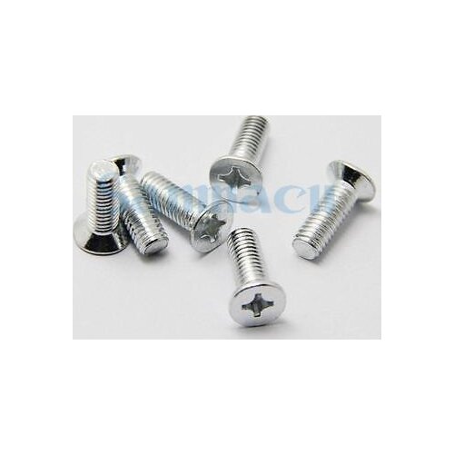 50Pcs M4*0.7*35-40 Phillips Flat Countersunk Head Screws Zine Plated