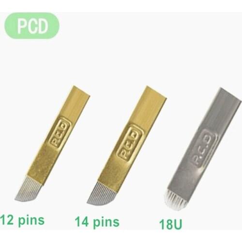 Free shipping 30 pcs PCD 12 - 14 pins planer manual permanent makeup needle blades of each 20 pcs