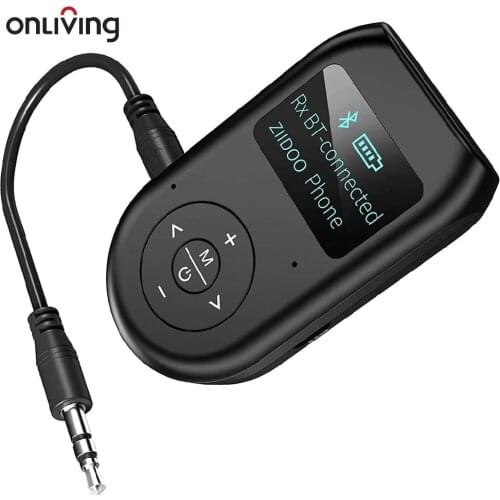 Bluetooth Transmitter and Receiver 3-in-1 Wireless Bluetooth 5.0 Adapter with Display Screen Low Latency Audio Adapter for pc TV