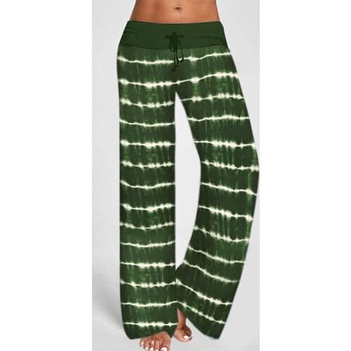 Vintage Tie-Dye Striped High Waist Pants Spring Autumn Casual Loose Breathable Woman Trouser Fashion Long Pant Street Wear