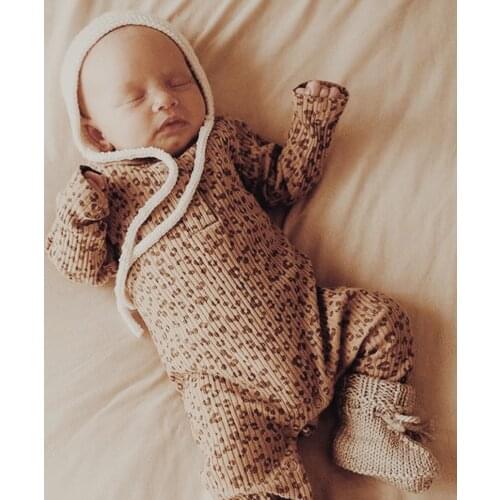 Baby Boys Girls One Piece Jumpsuit, Long Sleeve Leopard Printed Romper Creepers Outfits