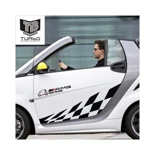 FOR Benz smart fortwo car door stickers text styling AMG car door stickers decorative stickers modified car pull flower black