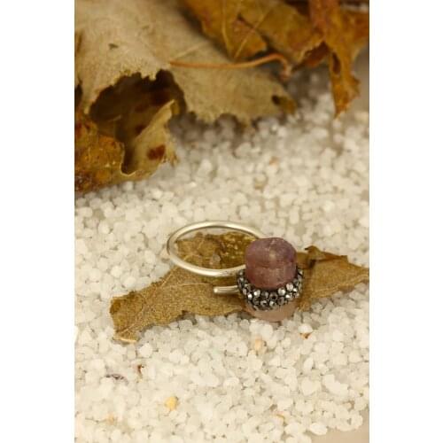 Dr Stone Natural Stone Women 'S Pink Quartz Ring Z121AR225