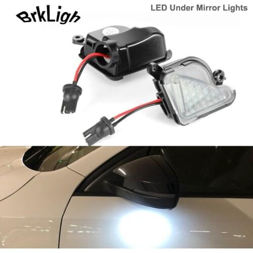 2Pcs White LED Under Side Mirror Welcome Light Puddle Lamps For Skoda Octavia MK2 MK3 1Z 5E 2004-2020 Superb MK2 3T4 3T5 08-19