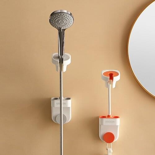 Punch-Free Shower Bracket Bathroom Shower Nozzle Adjustable Hanging Suction Cup Accessories Universal Fixed Base