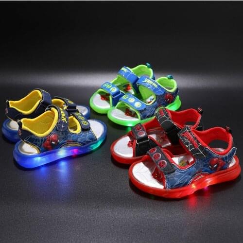 New Girls Boys Four Seaons Sneakers Colorful Lighted Disney Baby Infant Kids Shoes Micky Mouse Children Casual Shoes Toddlers