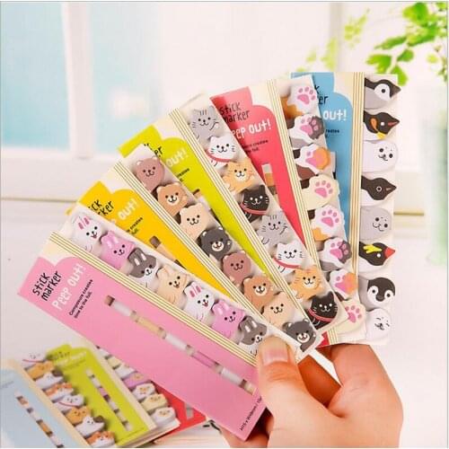 Mini Cute Cartoon Animal Panda Cat Memo Pad Scrapbooking Sticky Notes Lovely Bookmark Page Flags Index Tab Label Paper Stickers