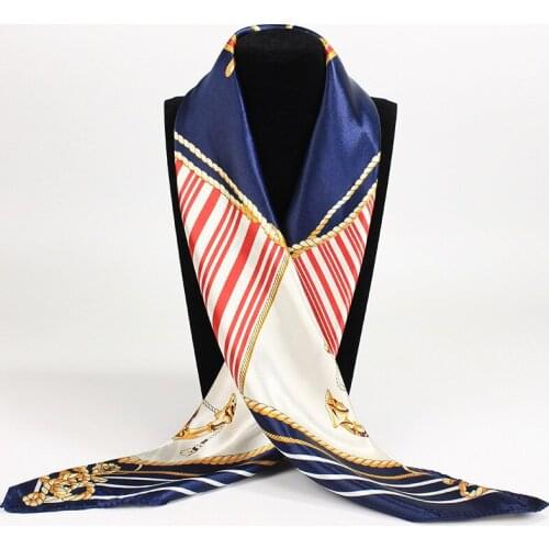 Fashionable ladys printed silk bandana square headband and tie are suitable for business gathering womens elegant small silk