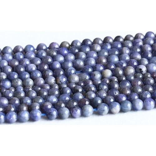 Natural Genuine Tanzania Dark Blue Tanzanite Semi-Precious Stones Round Loose Beads 8mm 05322