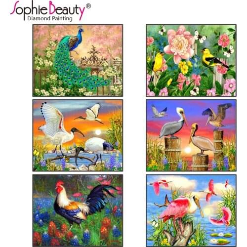 New Diamond painting Cross stitch Diy Handcraft Embroidery Chickens Birds garden square drill Diamond mosaic pasted Needlework