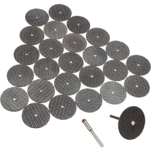 New 25pc 32mm Resin Cutting Wheel Cut-off Discs Kit +1pc Mandrel For Rotary Tool