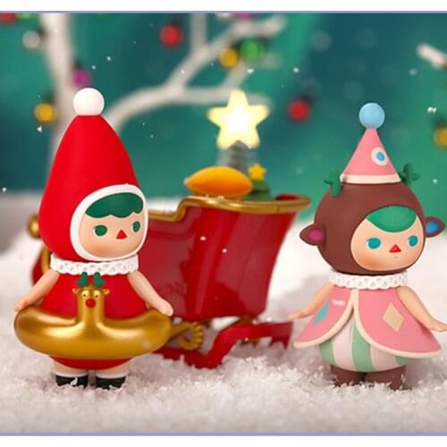 Original POPMART Pucky Elf Christmas Series Blind Box Toy Figure Confirmed Style Cute Anime Character Gift Free Shipping