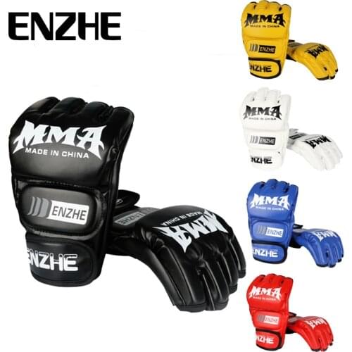 Adult Thick Boxing Gloves MMA Gloves Half finger Taekwondo Protector Fight MMA Sandbag Glove Professional Training Equipment