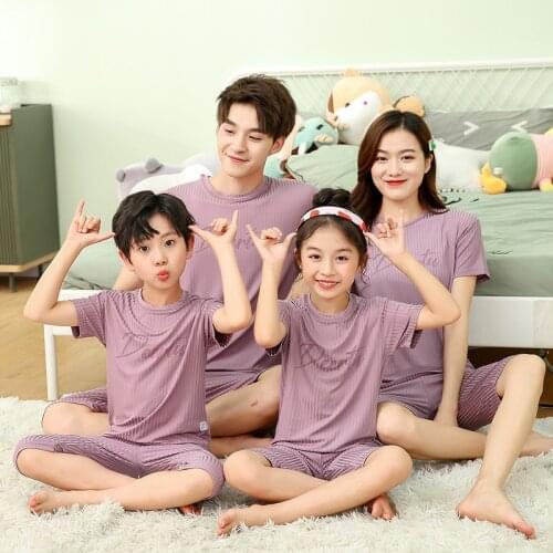 Family Matching Outfits Cotton Sets Mother Daughter Clothes Father Kids Sleepwear Casual Family Look Nightwear Pyjamas Kids