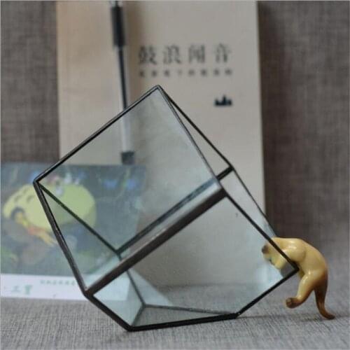 Glass Vase Cubes fleshy glass flower flower box flowerpot home decoration