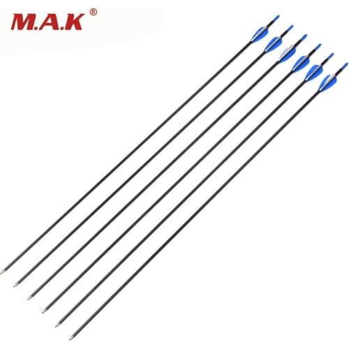30 Inches Pure Carbon Arrows Spine 700 Diameter 5.65mm for 30 lbs Recurve Bow Hunting Shooting Archery