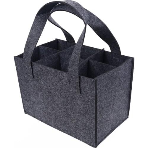 6 Bottle Wine Carrier Tote Reusable Grocery Bags for Travel Camping Picnic