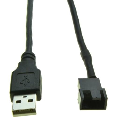 USB 2.0 to 3/4-Pin PWM 5V Sleeved Fan Power Cable Adapter