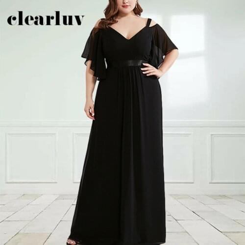 Spaghetti Strap Evening Dresses DR1554 Solid A-Line Women Party Gowns Double V-Neck Elegant Dress Half Sleeve Vestidos De Fiesta