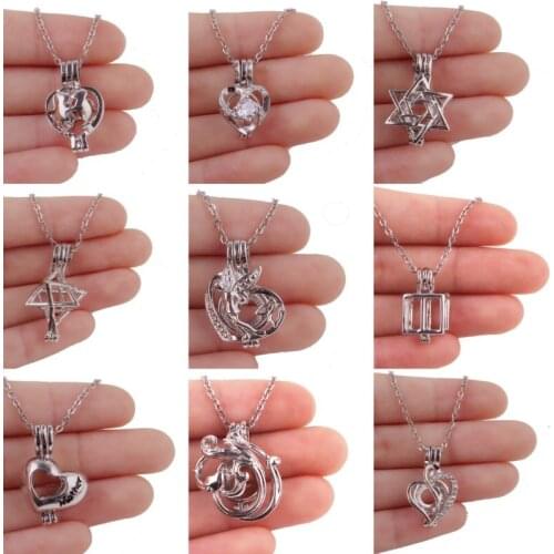 Star of David and Heart Love Pendant Stainless Steel Chain Necklaces Making Aromatherapy Perfume Women Wedding Gift Jewelry