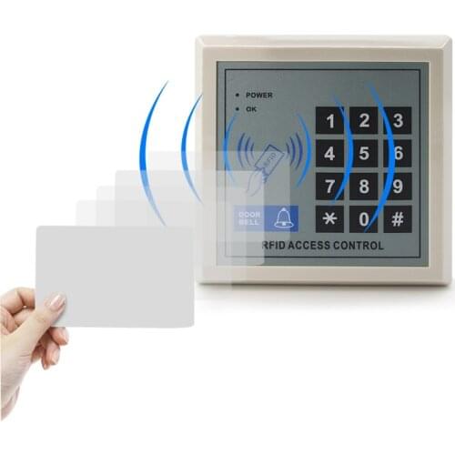 125KHz 13.56MHz RFID Keypad Door Access Control System Kit IC ID Card Reader Proximity Entry Door Lock+5Pcs Smart Card Key Fob