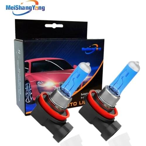 2PCS H11 Halogen Lamp 55W Super Bright White Quartz Glass Car DRL Daytime Running Lights Auto Fog Light Bulbs 12V 5000K