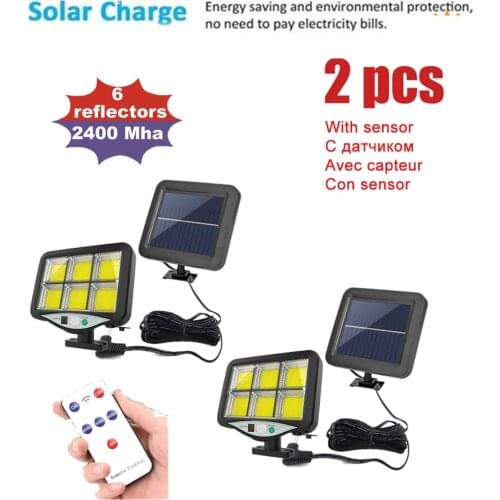 2pcs seperable 120 LED Outdoor Solar Wall Light PIR Motion Sensor Solar Lamp Waterproof Infrared Sensor Garden Light indoor 5M c