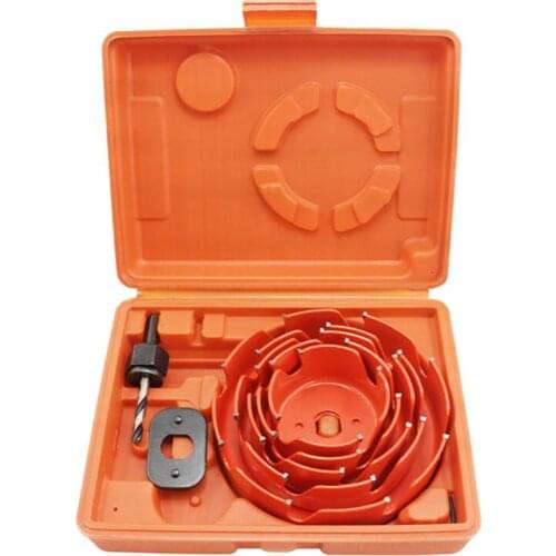 5PCS/Set Alloy Woodworking Hole Saw Cutter 64-127mm with Connecting Rod, Install Plate, Wrench for PVC Board and Plastic Plate