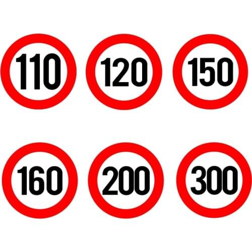 A0202# Speed Limit (110/120/150/160/200/300 km), Ø 16 cm Self-adhesive Decal Car Sticker Waterproof Auto Decors