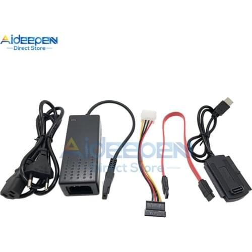 5 in 1 SATA PATA IDE Drive to USB 2.0 Adapter Converter Cable For Hard Drive Disk HDD 2.5" 3.5" With External AC Power Adapter