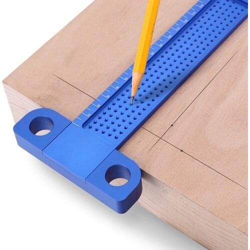 Aluminum Alloy T 160mm Hole Positioning Measuring Ruler Hole Scribing Gauge Crossed Feet woodworking crossed-out Measuring Tool