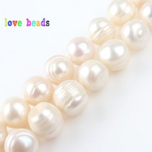 AAA Natural Pearls Beads 12-13mm Real Freshwater Pearl Bead Loose Pearl For DIY Bracelet Necklace Jewelry Making 14" strand