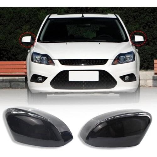 Wing Mirror Cover Perfect Matching Glossy Black Replacement Rearview Mirror Shell BM5117K748AA BM5117K747AA for Ford Focus 12-14