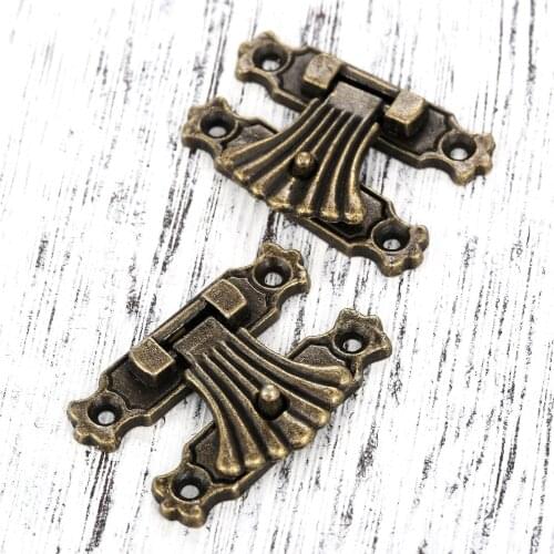 2pcs 37*27mm Wooden Case Hasp Jewelry Gift Box Decorative Hasp Latch for Home Finuture Buckle Clasp Lock