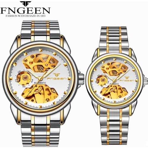 FNGEEN Fully Self Winding Automatic Watch for Men and Women Pair Watches Fashion Luxury Sports Mechanical Watches Couple Hours