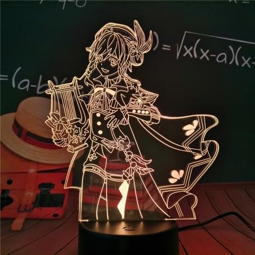 Genshin Impact Child Night Light Led Color Changing Usb Battery Powered Usb Lamp Gawr Gura Game Room Decor Unique Gift for Gamer