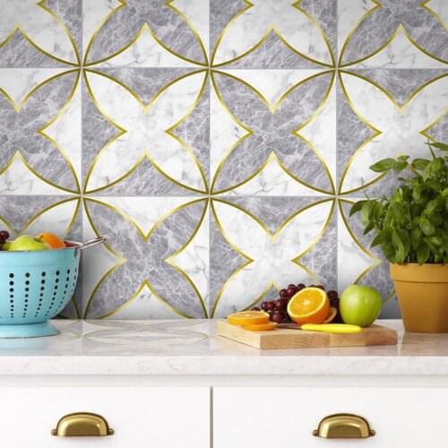 Wear-resistant matte non-slip floor sticker Marble copper luxury wall sticker waterproof wallpaper 20x20cm Tile stickers