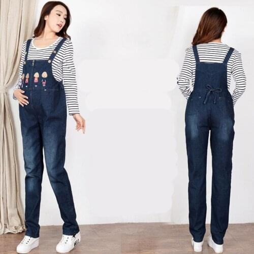 Maternity Bib Pants Pregnant Trousers Denim Belt Plus Size 5XL Clothes For Women Pregnant-Overalls Jumpsuit Women Clothing
