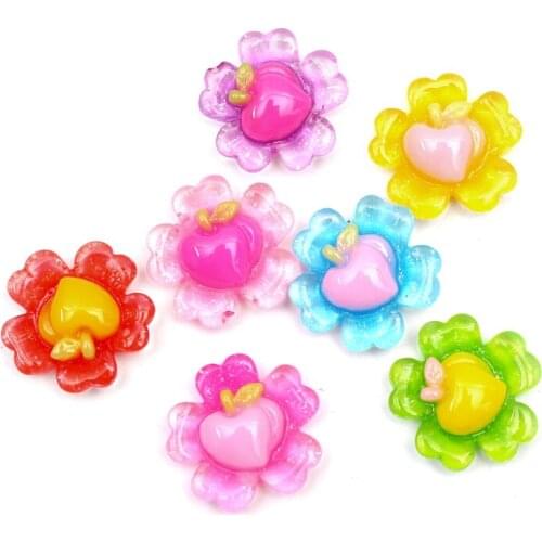 LF 50Pcs 19x19mm Mixed Flower Resin Cabochon Flatback Decoration Crafts Embellishments For Scrapbooking Diy Accessories